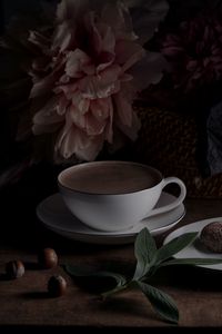 Preview wallpaper coffee, cup, drink, peony, still life