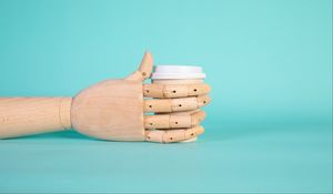 Preview wallpaper coffee, cup, drink, hand, wooden