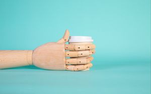 Preview wallpaper coffee, cup, drink, hand, wooden
