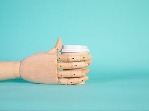 Preview wallpaper coffee, cup, drink, hand, wooden