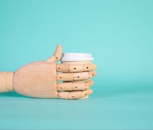 Preview wallpaper coffee, cup, drink, hand, wooden