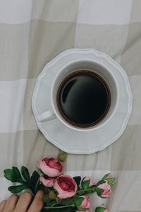 Preview wallpaper coffee, cup, flowers, hand