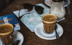 Preview wallpaper coffee, cup, foam, cappuccino