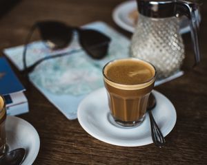 Preview wallpaper coffee, cup, foam, cappuccino