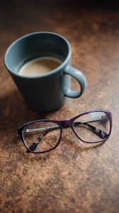 Preview wallpaper coffee, cup, glasses, table