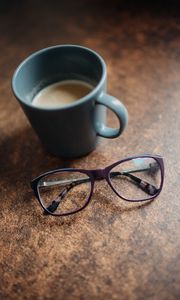 Preview wallpaper coffee, cup, glasses, table