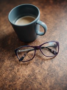 Preview wallpaper coffee, cup, glasses, table
