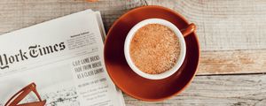 Preview wallpaper coffee, cup, gloves, aesthetics
