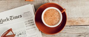 Preview wallpaper coffee, cup, gloves, aesthetics