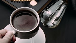 Preview wallpaper coffee, cup, hand, interior