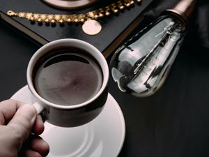 Preview wallpaper coffee, cup, hand, interior