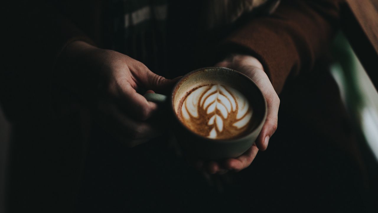 Wallpaper coffee, cup, hands, cappuccino