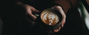 Preview wallpaper coffee, cup, hands, cappuccino