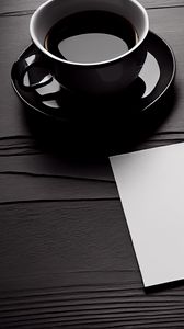 Preview wallpaper coffee, cup, paper, black and white