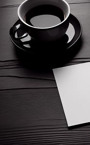 Preview wallpaper coffee, cup, paper, black and white