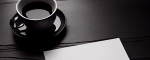 Preview wallpaper coffee, cup, paper, black and white