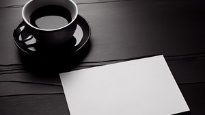 Preview wallpaper coffee, cup, paper, black and white