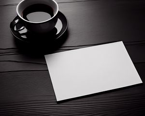 Preview wallpaper coffee, cup, paper, black and white