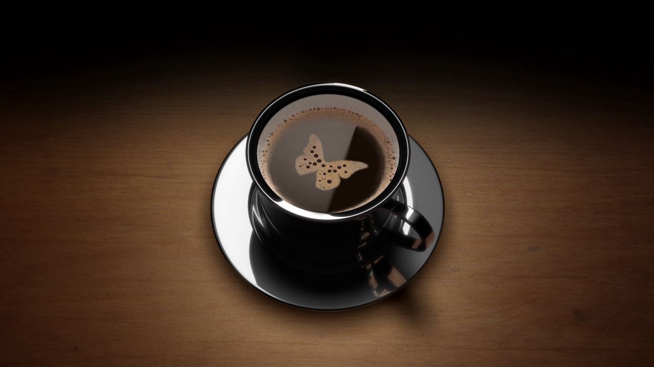 Wallpaper coffee, cup, pattern, plate