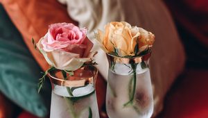 Preview wallpaper coffee, cup, rose, flower, glasses