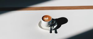 Preview wallpaper coffee, cup, shadows, minimalism