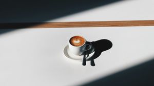 Preview wallpaper coffee, cup, shadows, minimalism