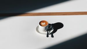 Preview wallpaper coffee, cup, shadows, minimalism