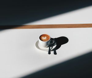 Preview wallpaper coffee, cup, shadows, minimalism