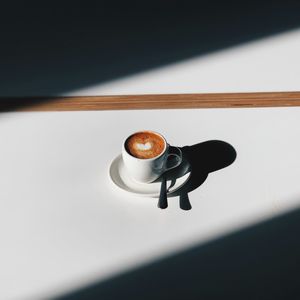 Preview wallpaper coffee, cup, shadows, minimalism