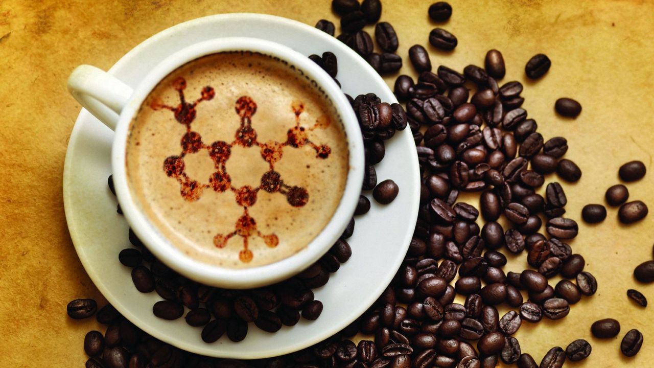 Wallpaper coffee, cup, skin, molecules, grains