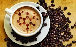 Preview wallpaper coffee, cup, skin, molecules, grains