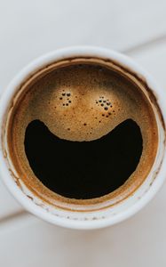 Preview wallpaper coffee, cup, smile, foam, espresso