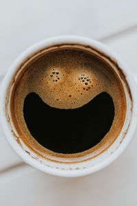 Preview wallpaper coffee, cup, smile, foam, espresso