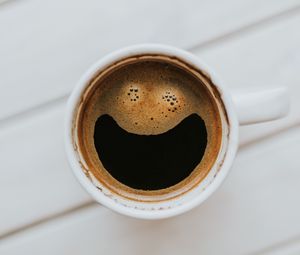 Preview wallpaper coffee, cup, smile, foam, espresso