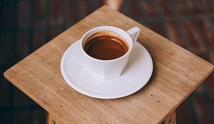 Preview wallpaper coffee, cup, surface, wooden