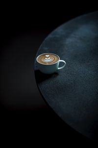 Preview wallpaper coffee, cup, table, minimalism, dark