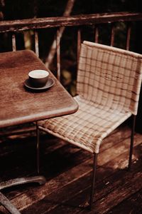 Preview wallpaper coffee, cup, table, chair, wooden