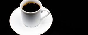 Preview wallpaper coffee, cup, white, black, minimalism