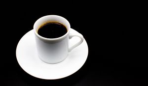 Preview wallpaper coffee, cup, white, black, minimalism