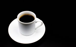 Preview wallpaper coffee, cup, white, black, minimalism