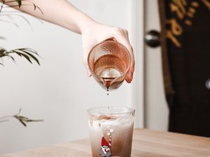 Preview wallpaper coffee, drink, cake, hand, glass