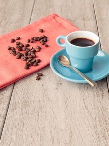 Preview wallpaper coffee, drink, coffee beans, cup