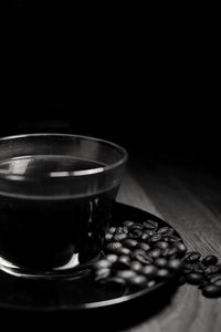 Preview wallpaper coffee, drink, coffee beans, cup, black and white