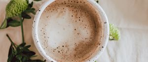 Preview wallpaper coffee, drink, cup, branches, leaves