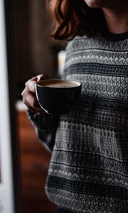 Preview wallpaper coffee, drink, cup, girl, hand