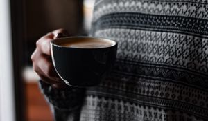 Preview wallpaper coffee, drink, cup, girl, hand