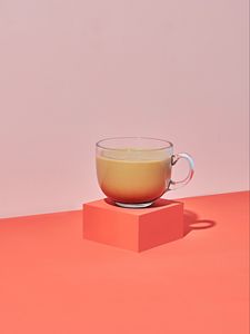 Preview wallpaper coffee, drink, cup, minimalism, pink