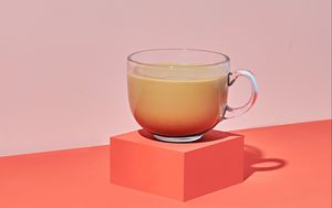 Preview wallpaper coffee, drink, cup, minimalism, pink