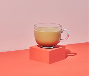 Preview wallpaper coffee, drink, cup, minimalism, pink