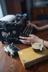 Preview wallpaper coffee, drink, cup, book, hands, aesthetics